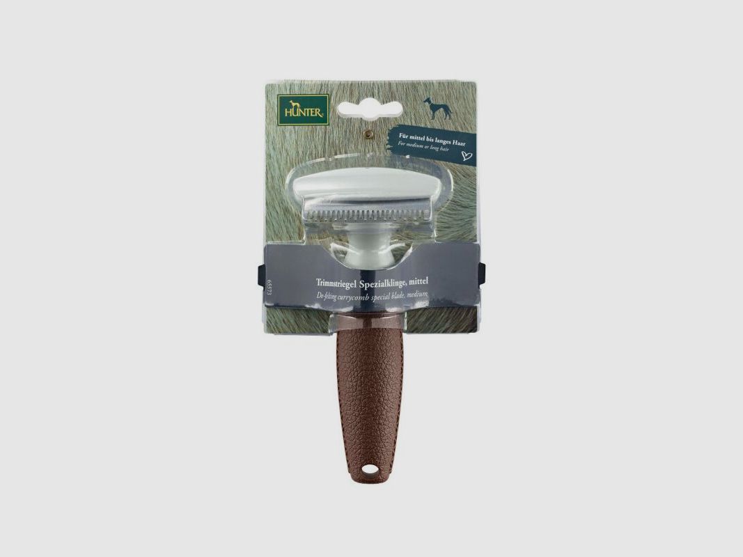 Hunter Trimmstriegel Spa Spezialklinge, M= 17,5 x 7,5 cm