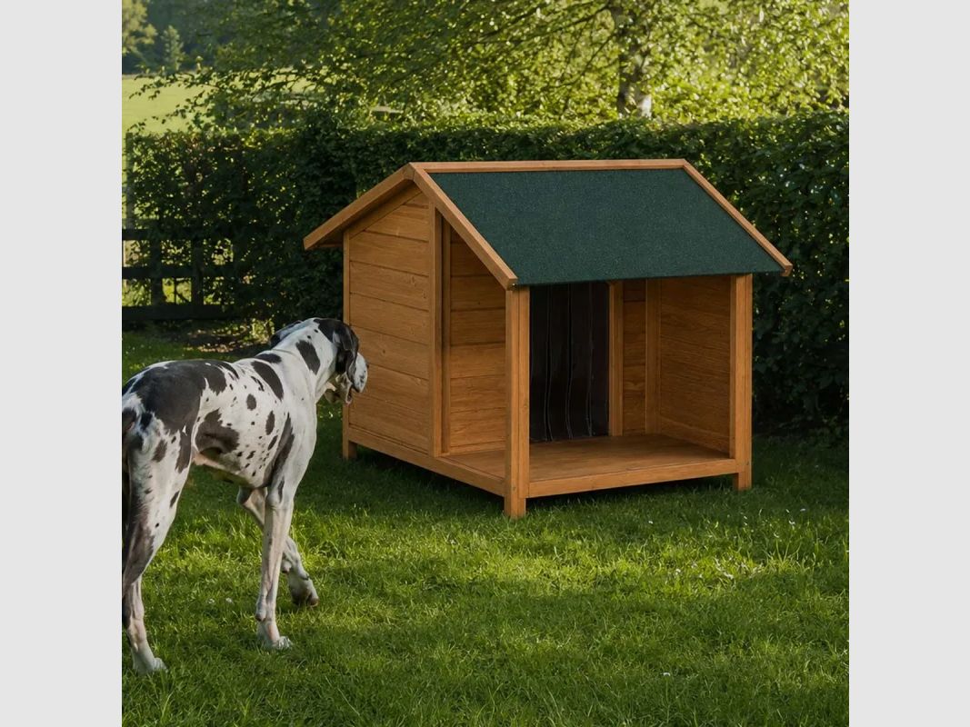 Wooden dog house with terrace - Size XL, image 2 of 15