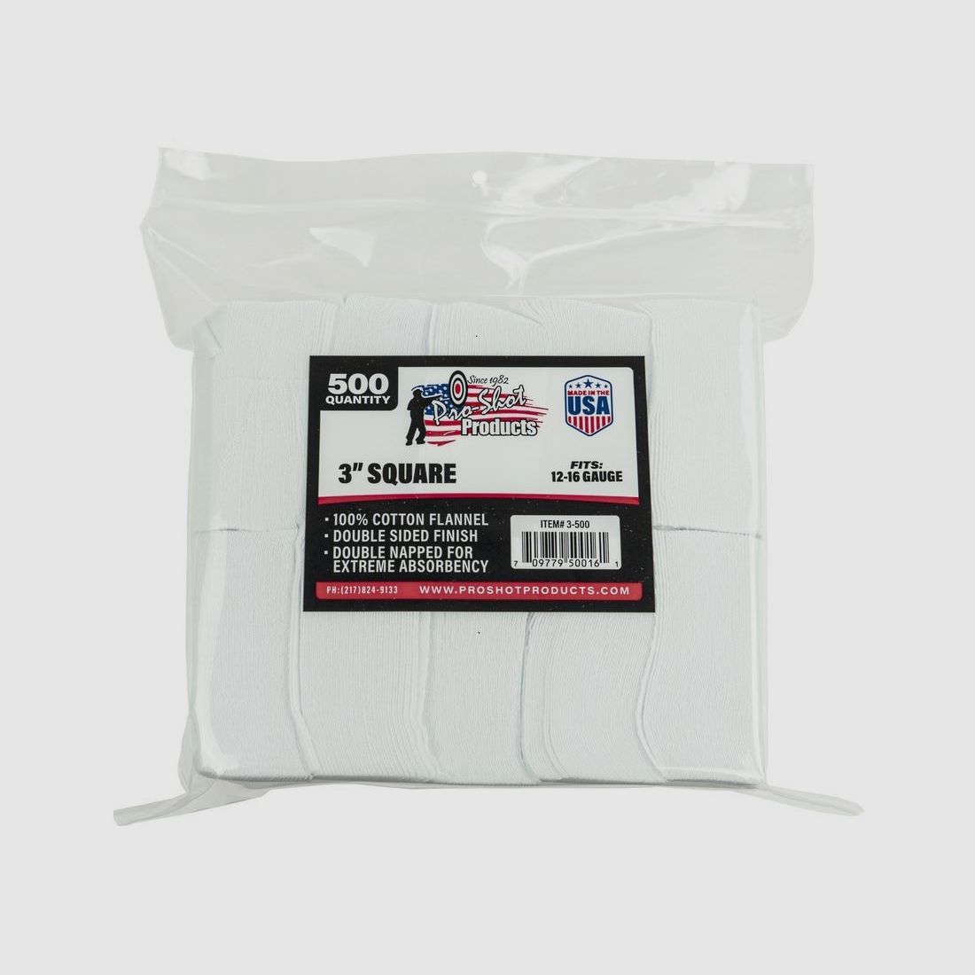 500 Patches 3" Eckig 12GA+16GA