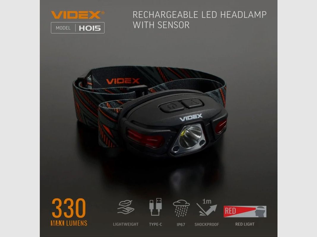 VIDEX VLF-H015 Linterna frontal 330LM, imagen 3 de 3