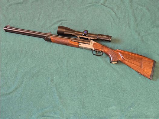 Blaser D99 Duo mit Blaser Sattelmontage und Zeiss Varipoint 3-12 ×56 Leuchtabsehen