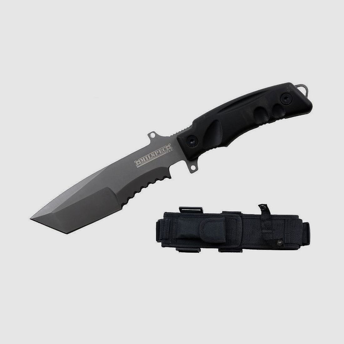 Couteau de survie de chasse avec aiguiseur et étui