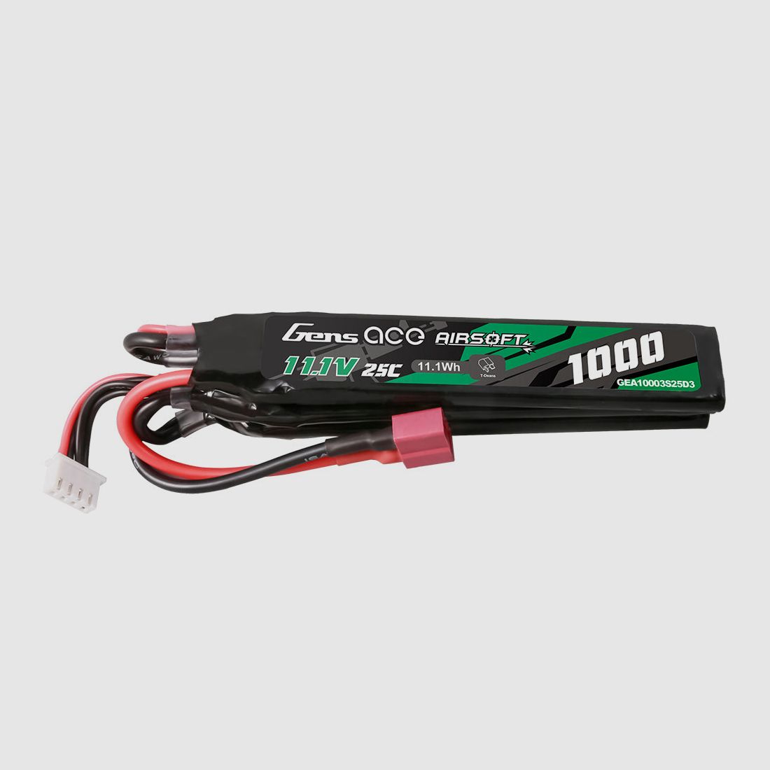 Gens Ace 25C 1000mAh 3S1P 11.1V Nunchuck LiPo-Akku mit T-Stecker