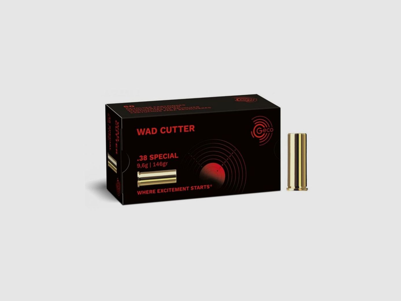 MUNIZIONE GECO 38 SPECIAL WAD CUTTER CONFEZIONE DA 50