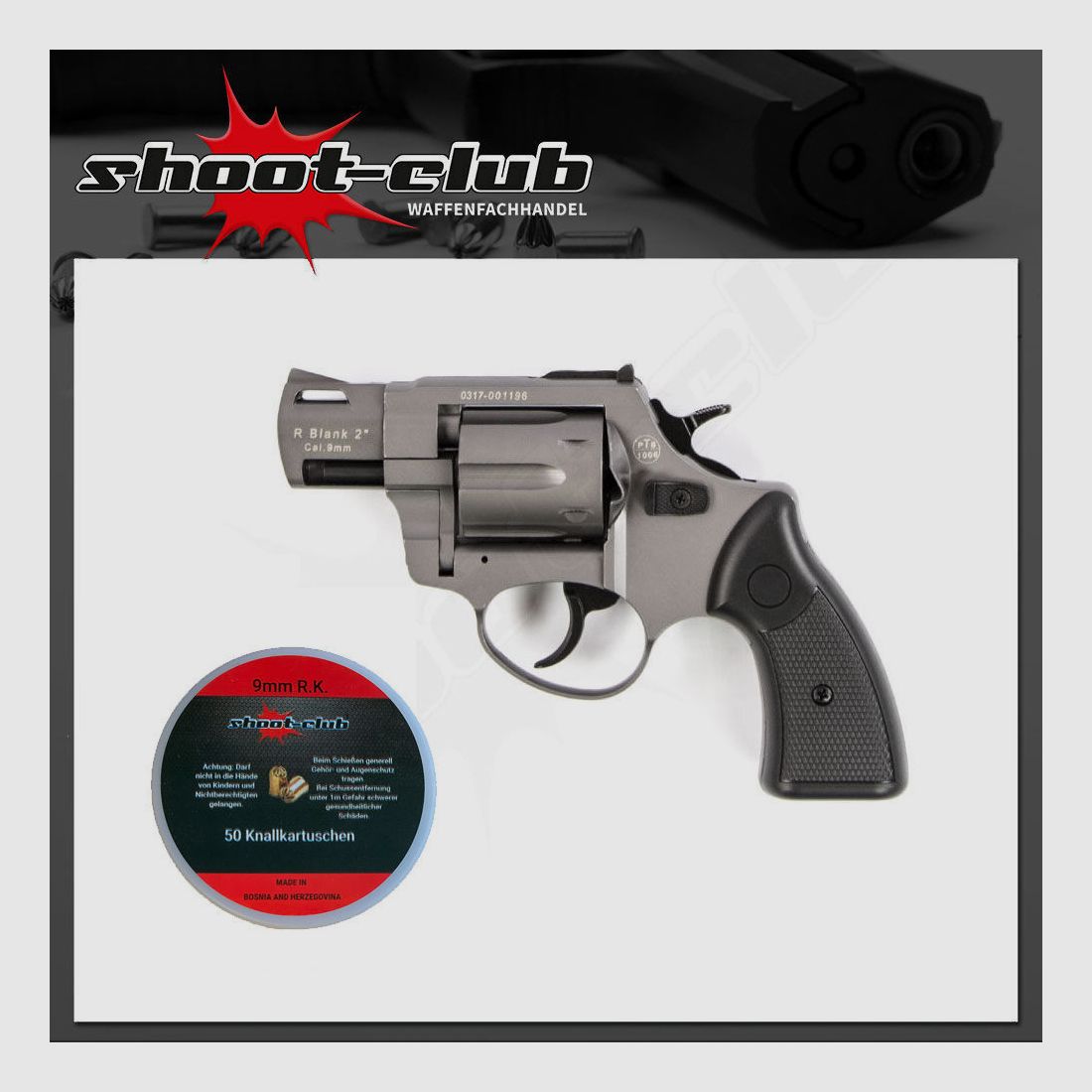 Zoraki R2 Schreckschussrevolver 2 Zoll Titan 9mm R.K. - Set