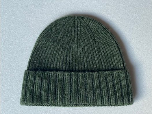 ROSI COLLECTION Cashmere Mütze im Rippstrick Dunkelgrün