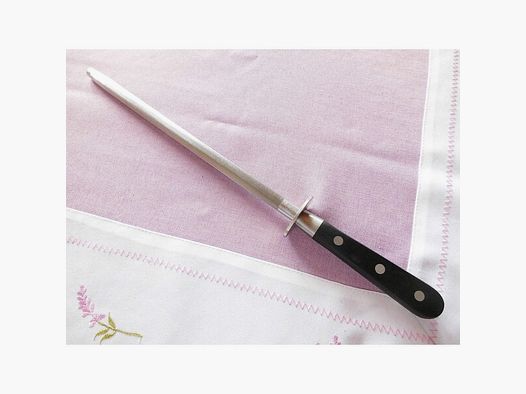 Erstklassig: Edelstahl-Wetzstahl für ,Messer Rostfrei, Hand-Fingerschutz, Länge 38 cm, NEU !