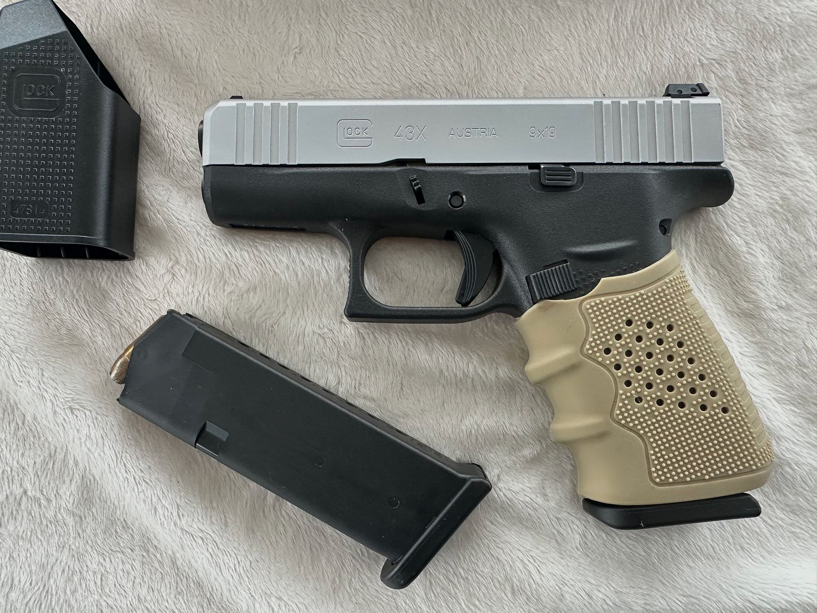 Glock 43X Silver Slide - Zilver in 9mm - NEUWERTIG