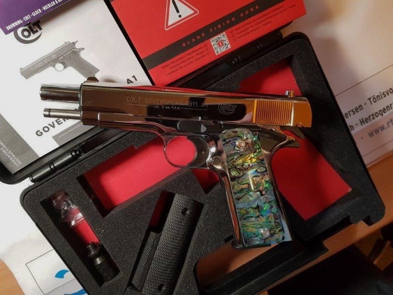 Colt 1911 Chrom, neu, unbeschossen, lange Federführung, Sammlerstück. VB  Preis !