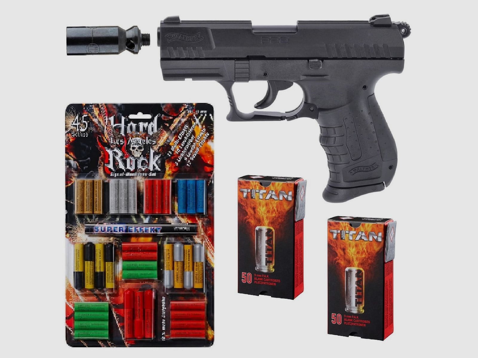 Feuerwerk Set Walther P22 Ready Schreckschuss groß