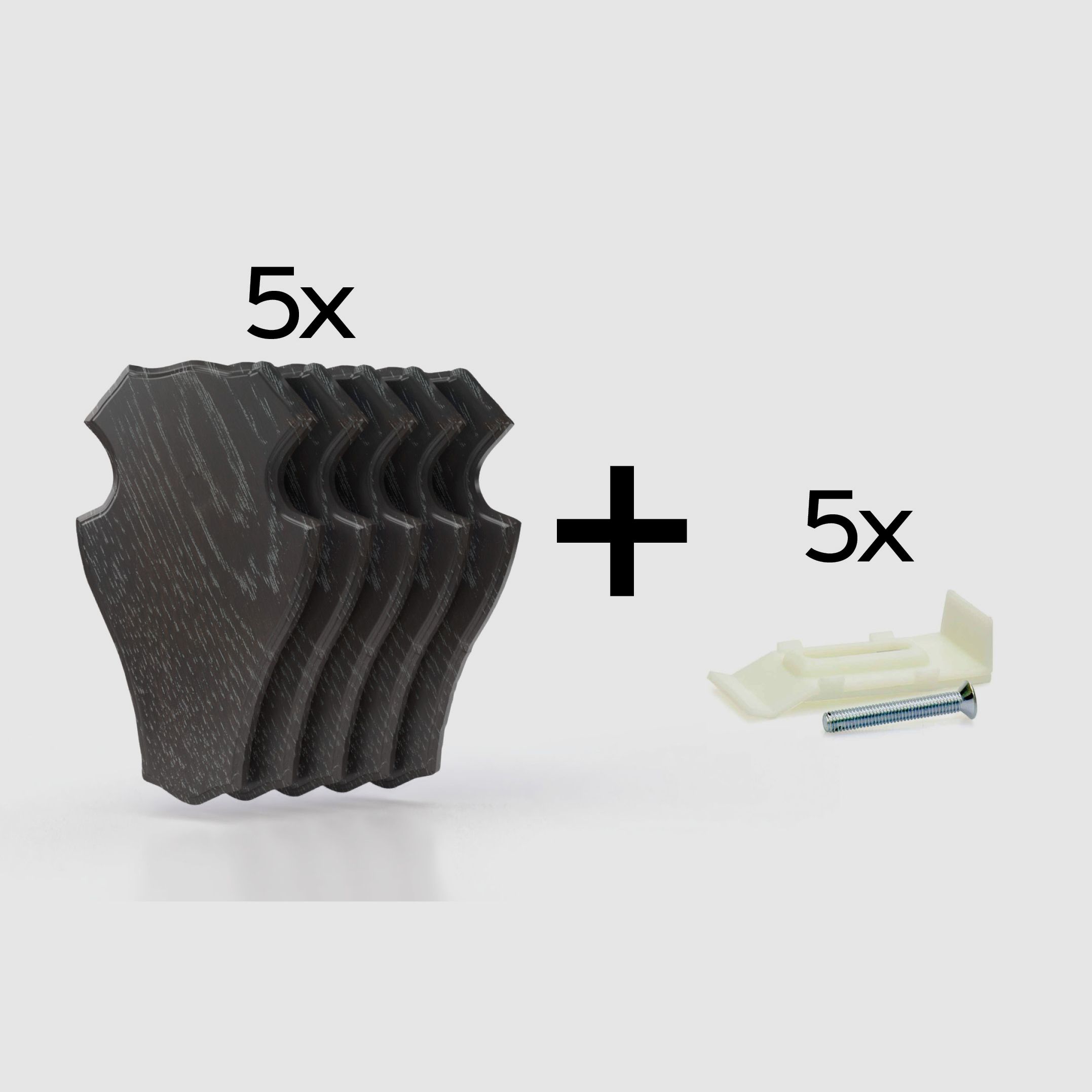 5 x Trophäenschild für Rehbock 19x12cm dunkel (Eiche 2)