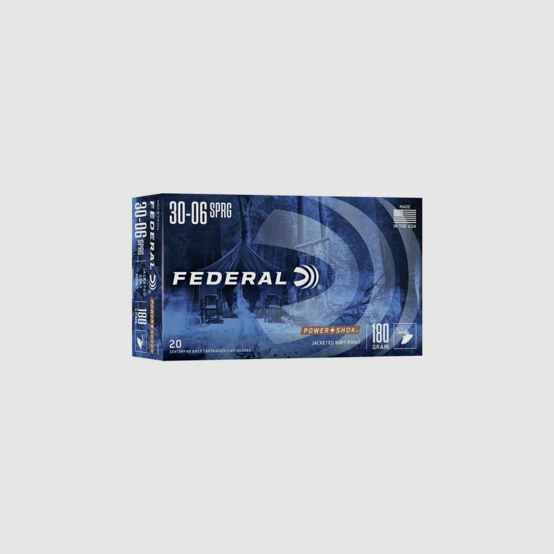 FEDERAL Kugelpatronen .30-06 TM Power-Shok 20 Stk   11,7g/180grs