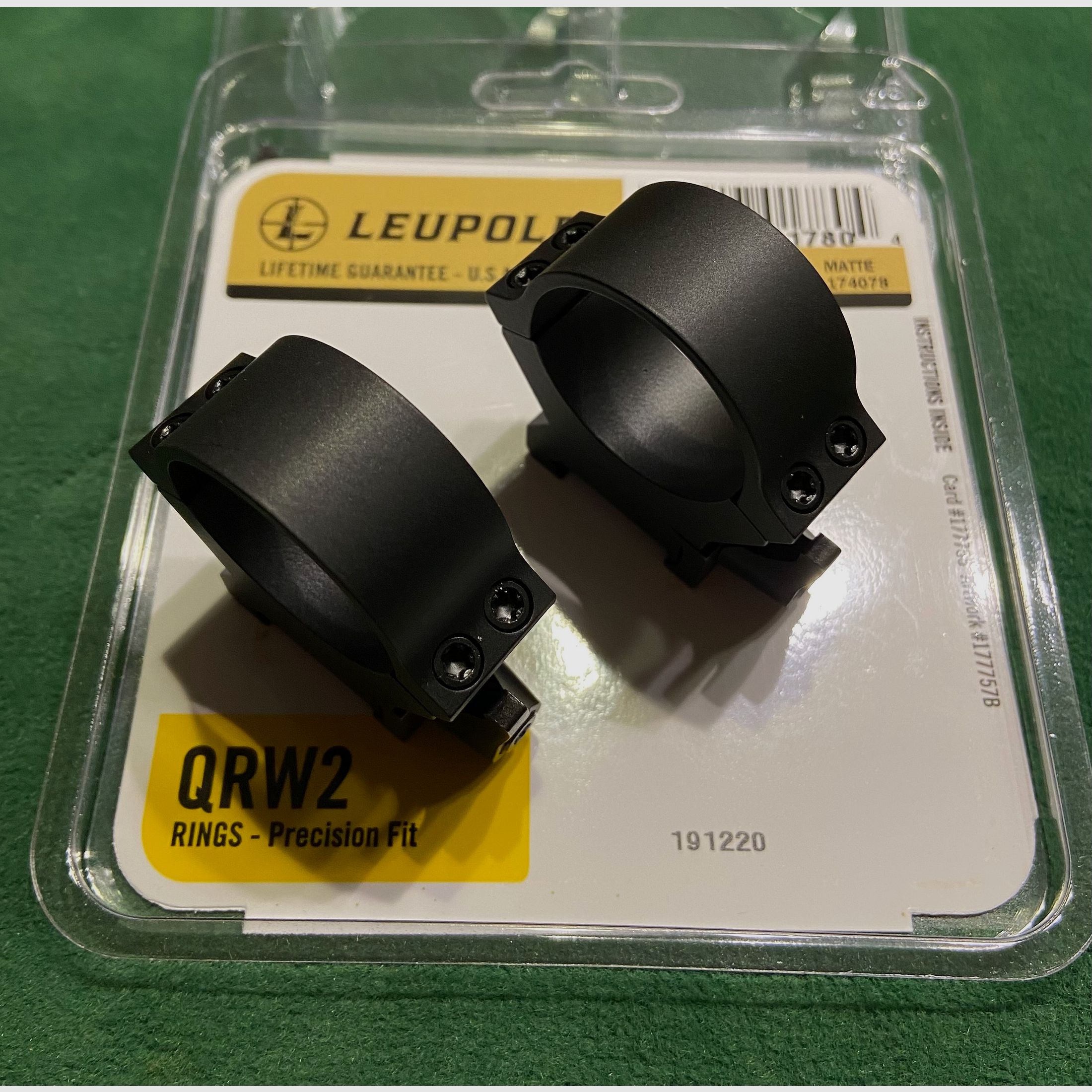 Leupold QRW2 Weaver RINGE 30mm High (H=12,18mm) mit Spannhebel, Stahl, Matt