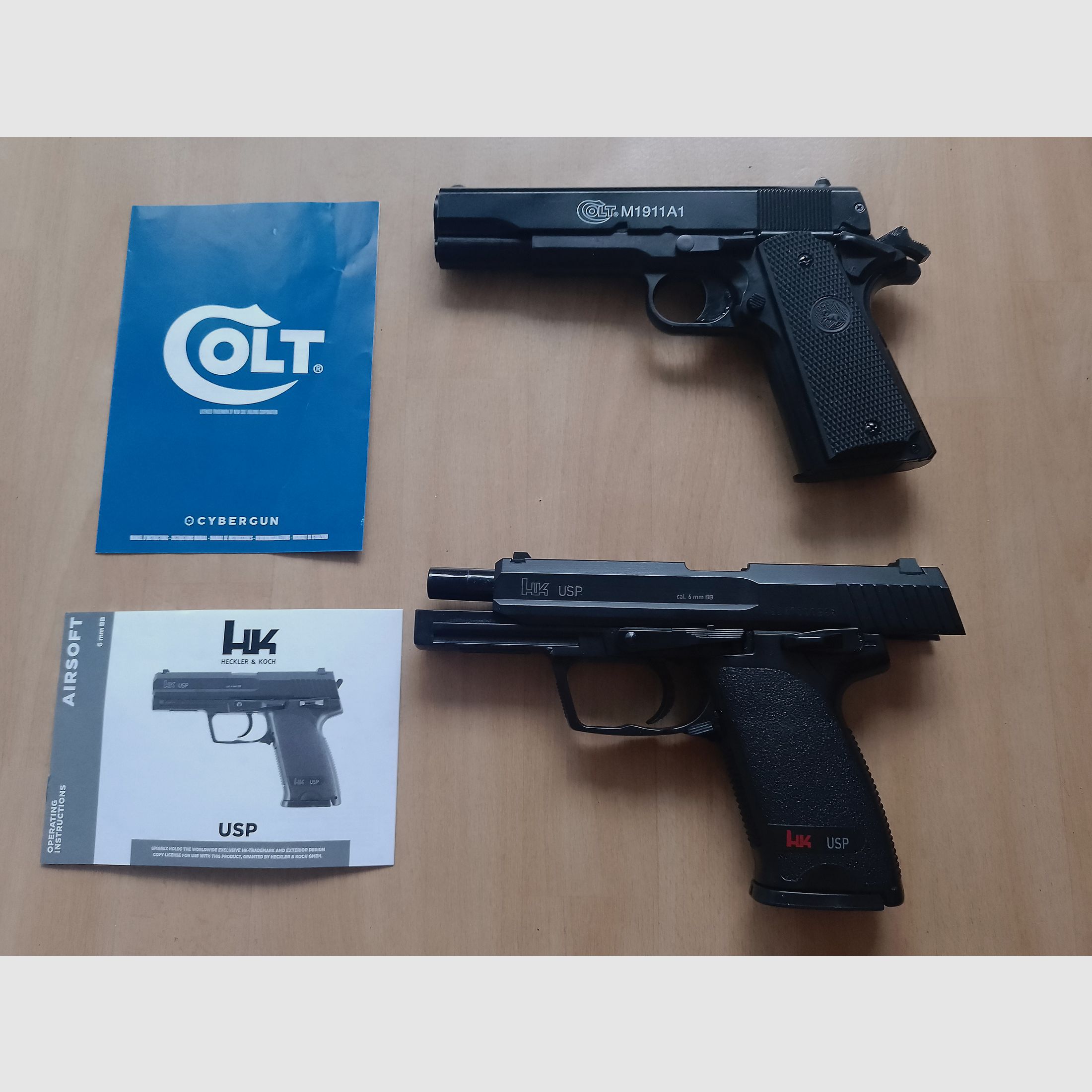 Colt 1911  &  HK USP 6mm Federdruck Airsoft 