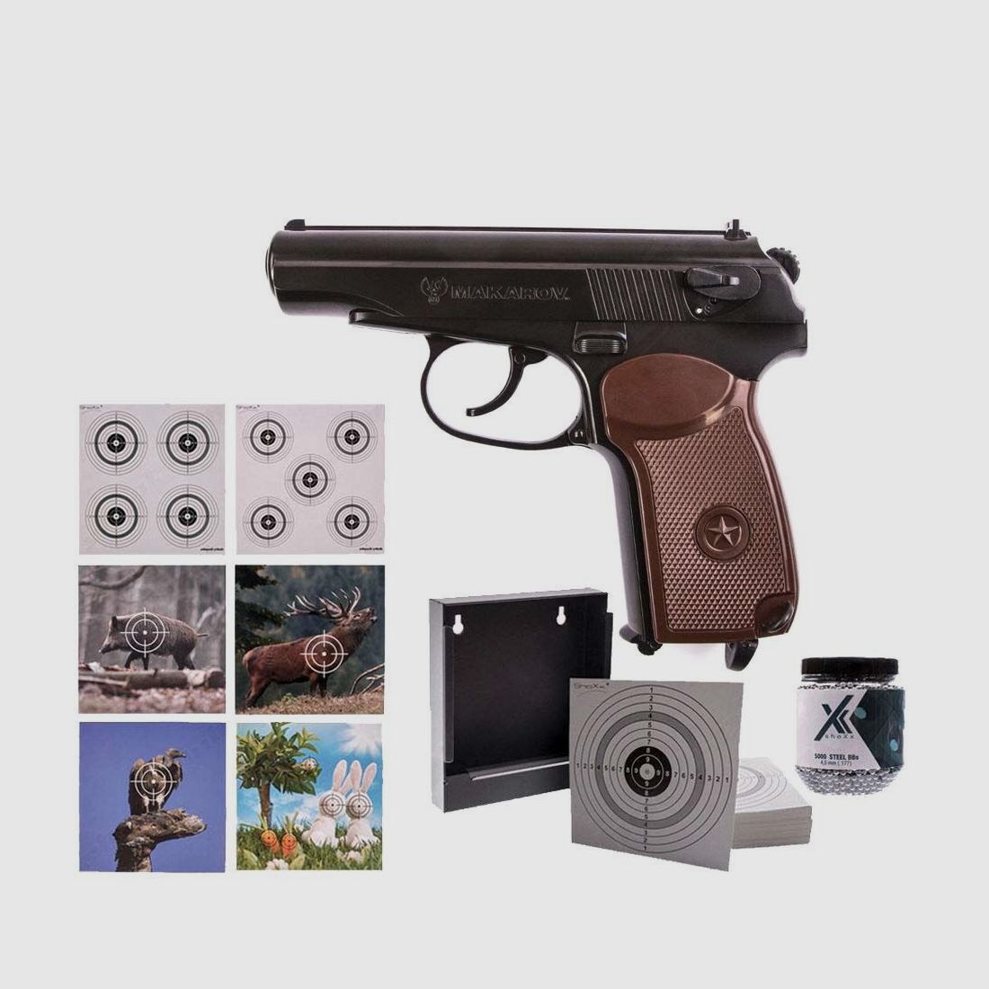 Makarov Umarex Makarov CO2 Pistole 4,5 mm BBs Zielscheiben Set