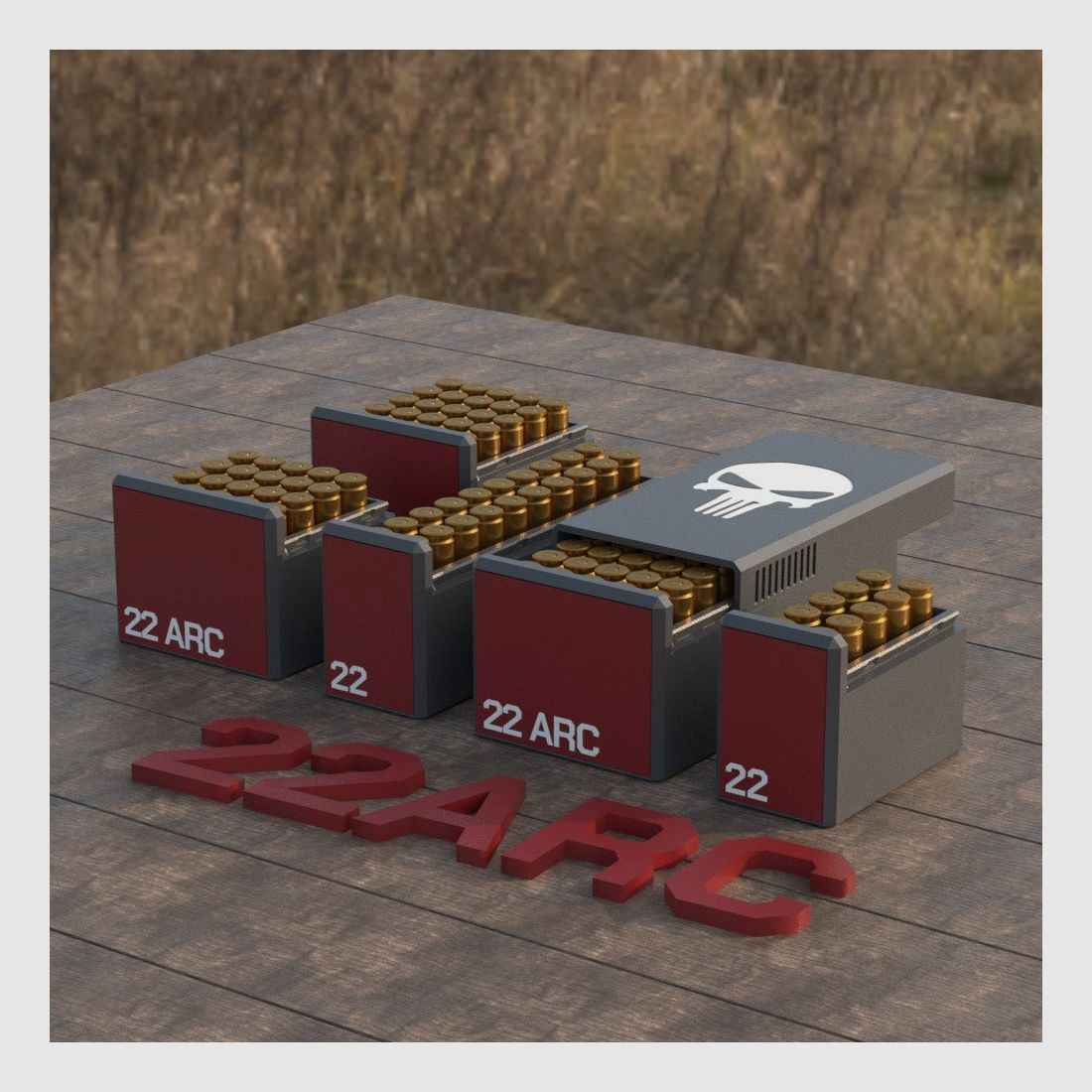 Filamelt Munitionsbox / Ammo Box .22 ARC – Patronenbox für 50 Schuss, Made in Germany