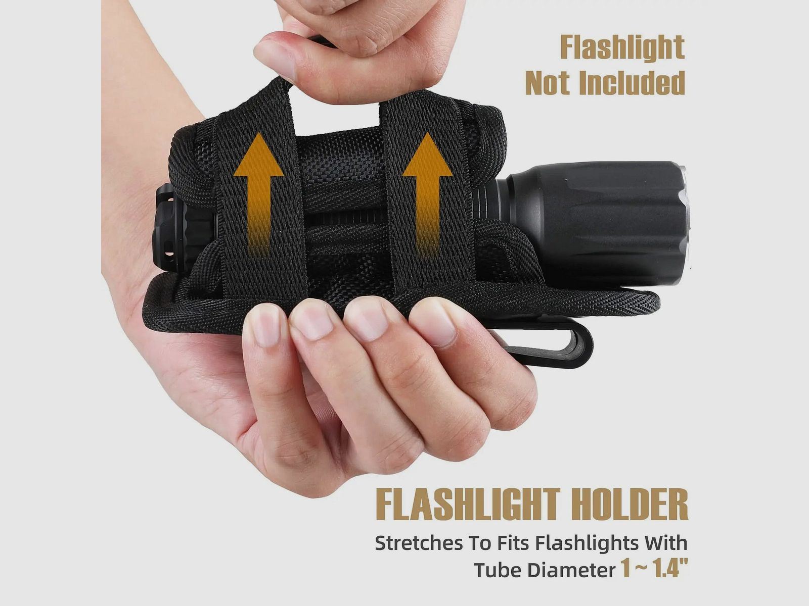 Taktisches Taschenlampen-Holster – 360° drehbar, MOLLE-kompatibel & universell einsetzbar