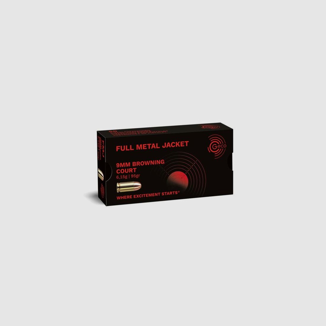 GECO Pistolenmunition 9mmBrowningKurz VM 50 Stk  50grs/3,2g