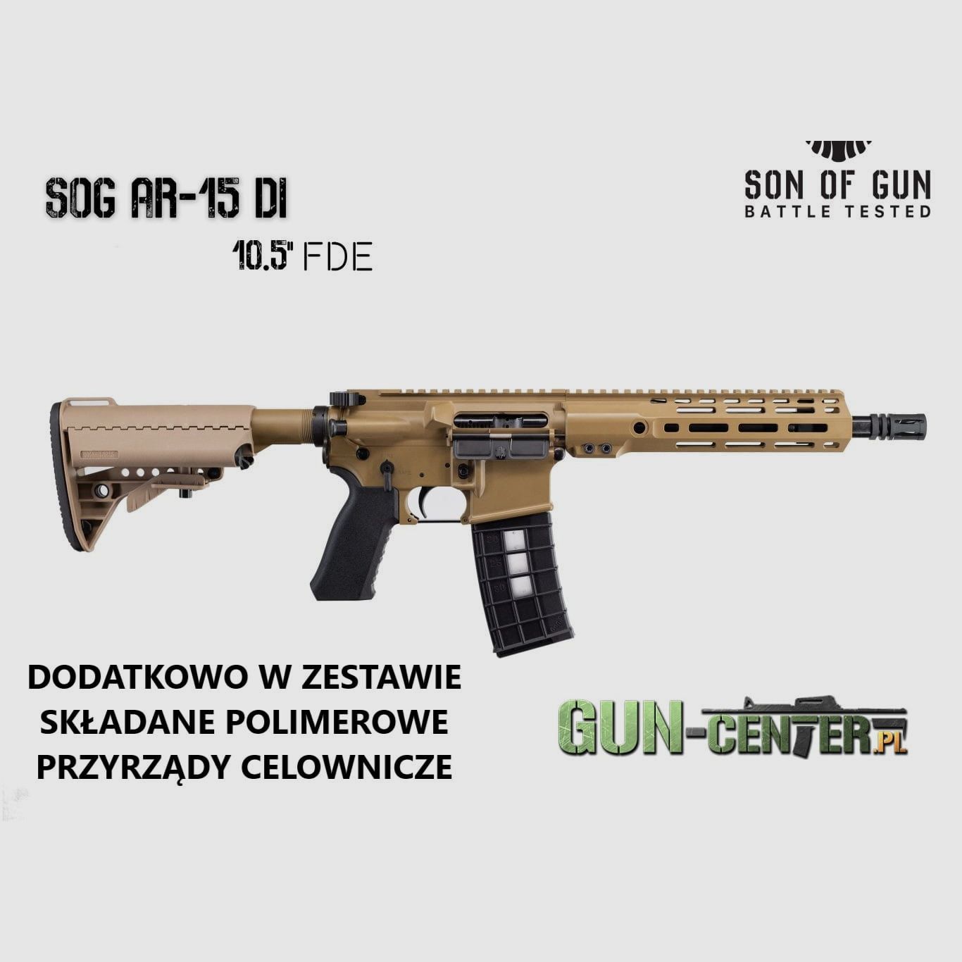 Karabin samopowtarzalny SOG AR-15 kal. 5,56x45mm / .223 Rem., lufa 10,5" FDE, zdjęcie 1 z 2