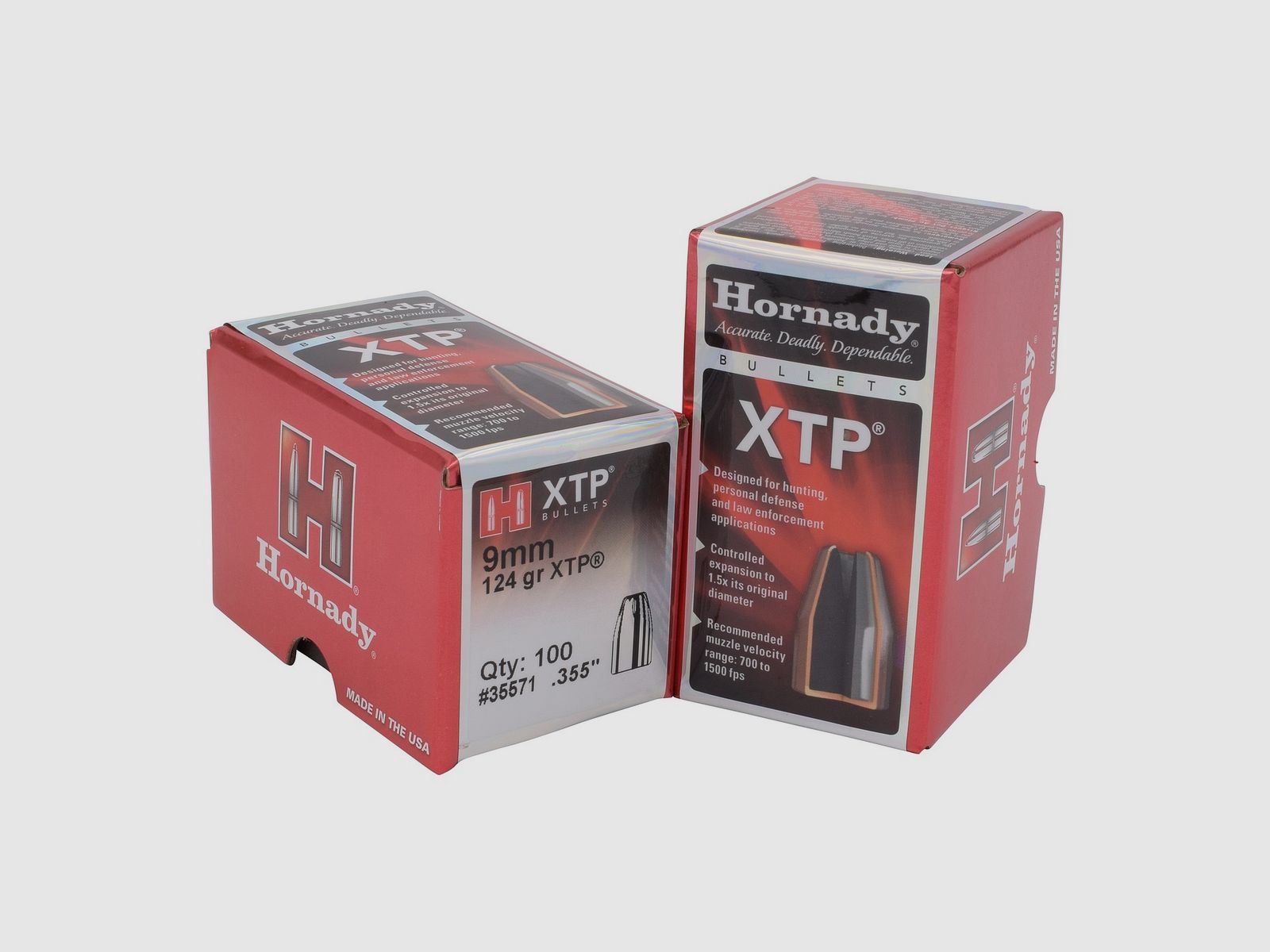 Hornady BULLETS 9MM/.355 124GR HP/XTP – 100 st.