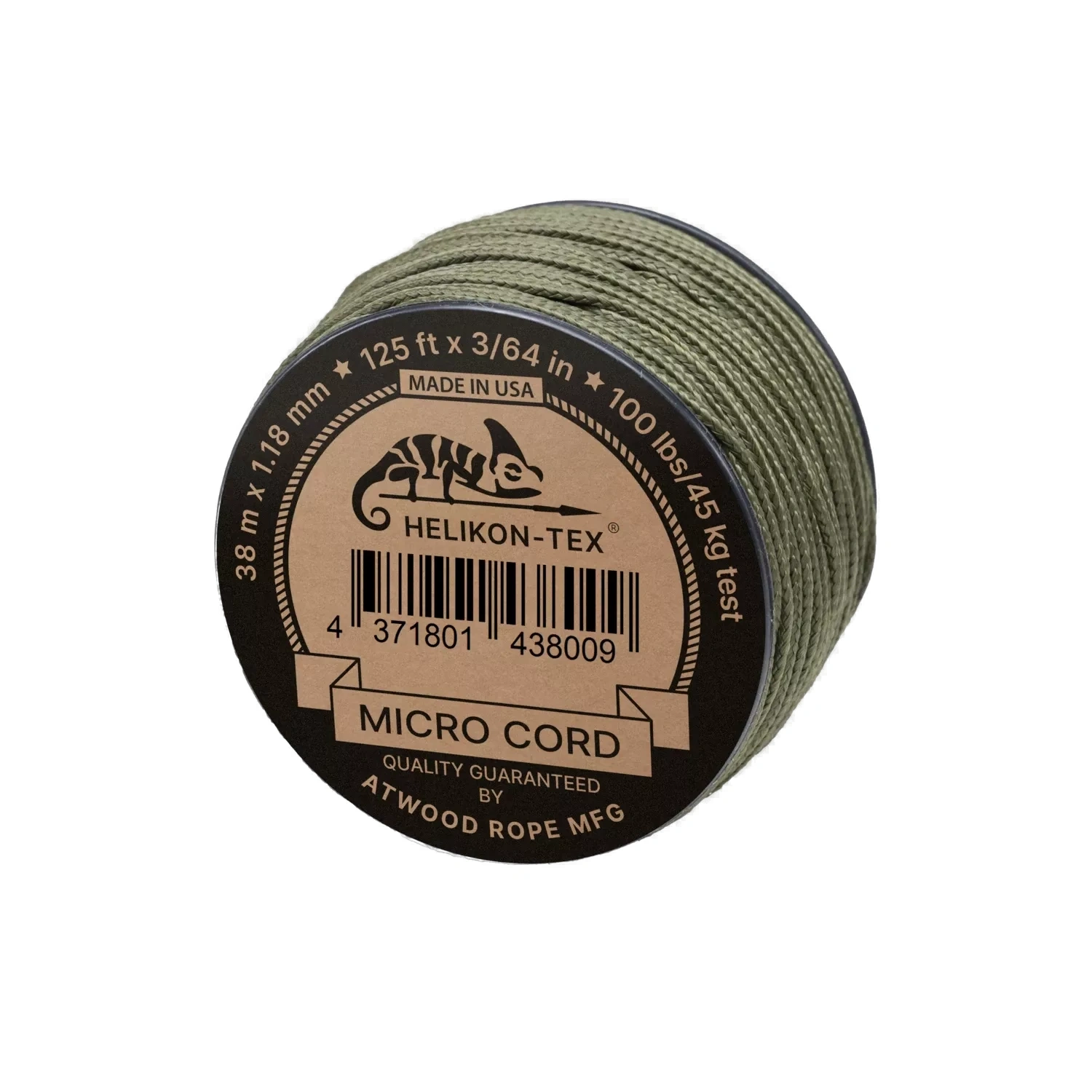 Micro Cord (125 ft) OLIVE DRAB (CD-WL3-NL-32), image 2 of 2