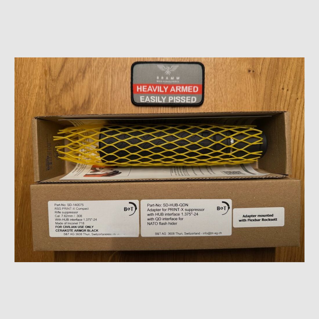 B&T AG Print-X RBS Compact, INCONEL, Noir CERAKOTE .308 Winchester NATO / Rotex-X