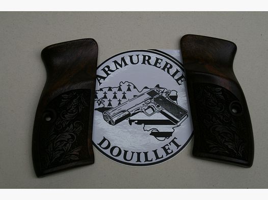 Plaquettes bois Floral avec repose pouce pour pistolet CZ Compact