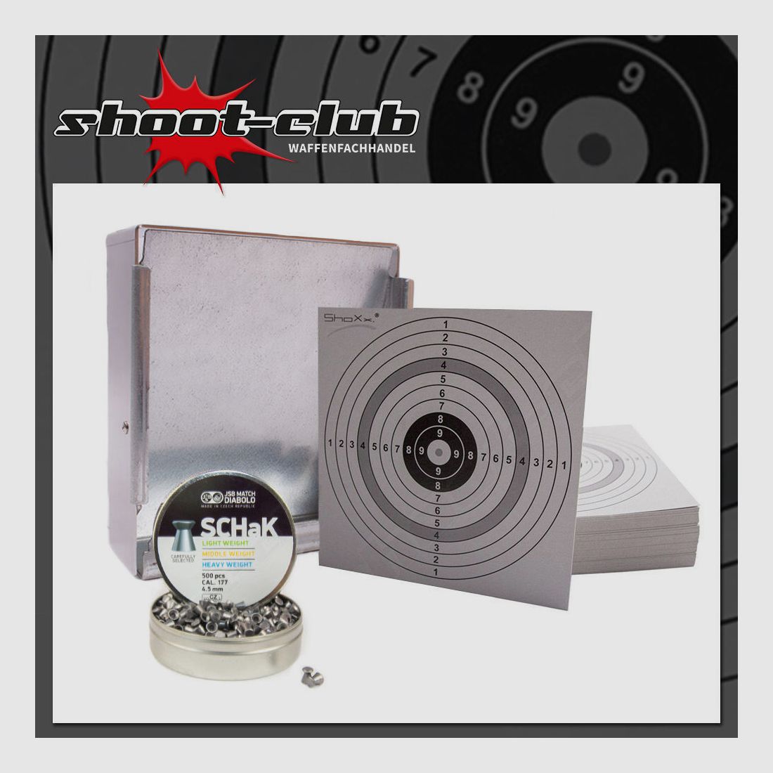 xxx bullet trap + 120 target sheets + JSB SCHaK heavy diabolo