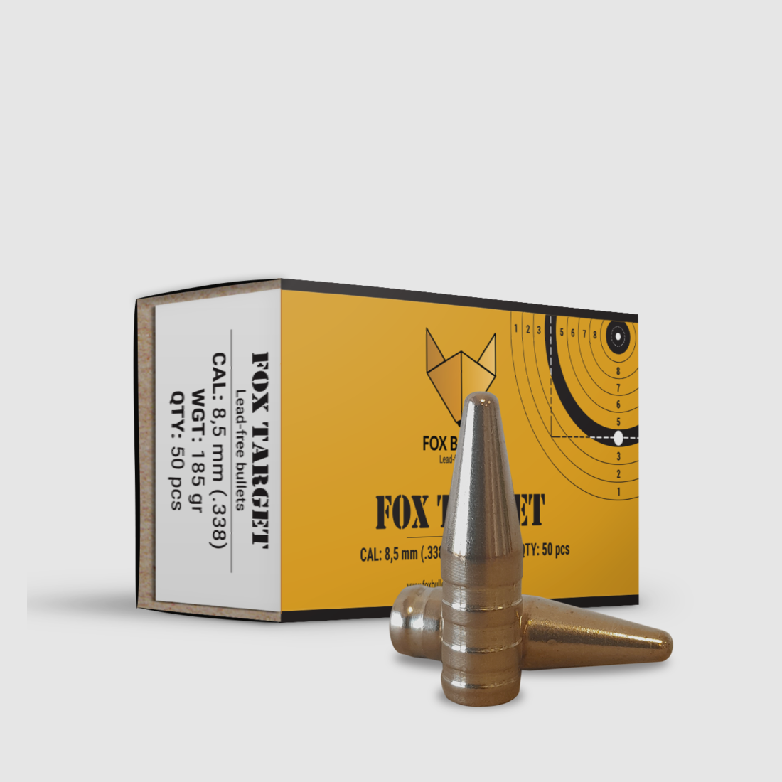 Fox Bullets Target .366 14,2 g / 220 gr bleifreie Geschosse – 50 Stück