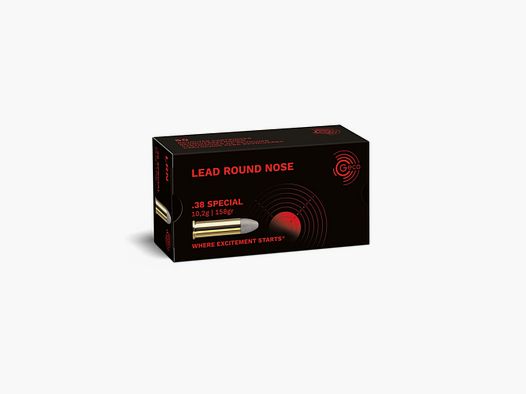 GECO Ammo .38 Special Geco Plomb Bouche Ronde 10,2 g / 158 gr VE50