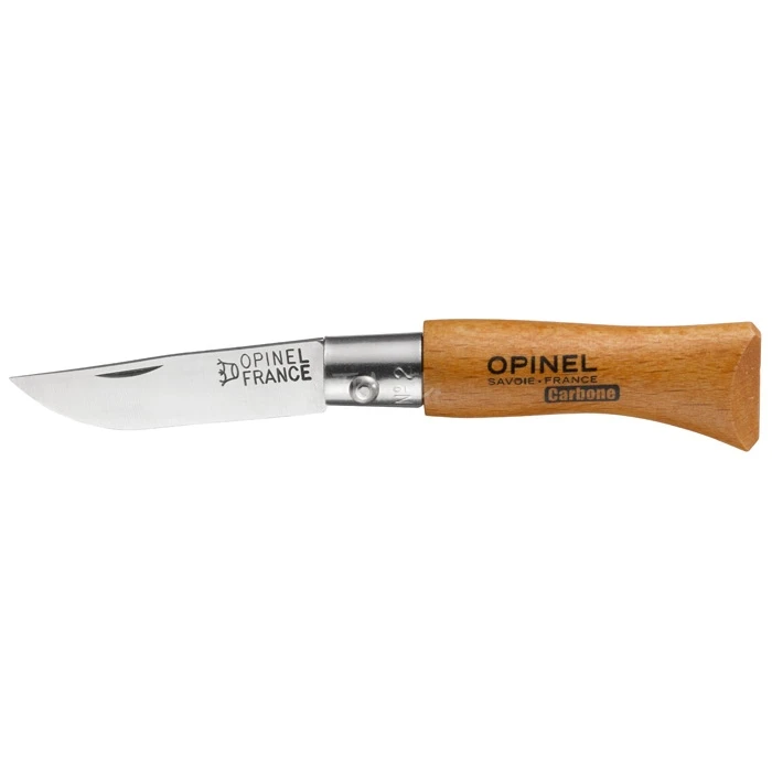 Small Opinel No.2 carbon knife, beech