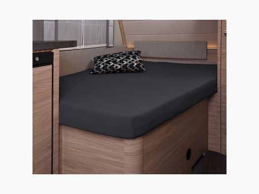 Lenzuolo con angoli, 137 x 195 (110 / 90) cm per letto francese in caravan, titanium