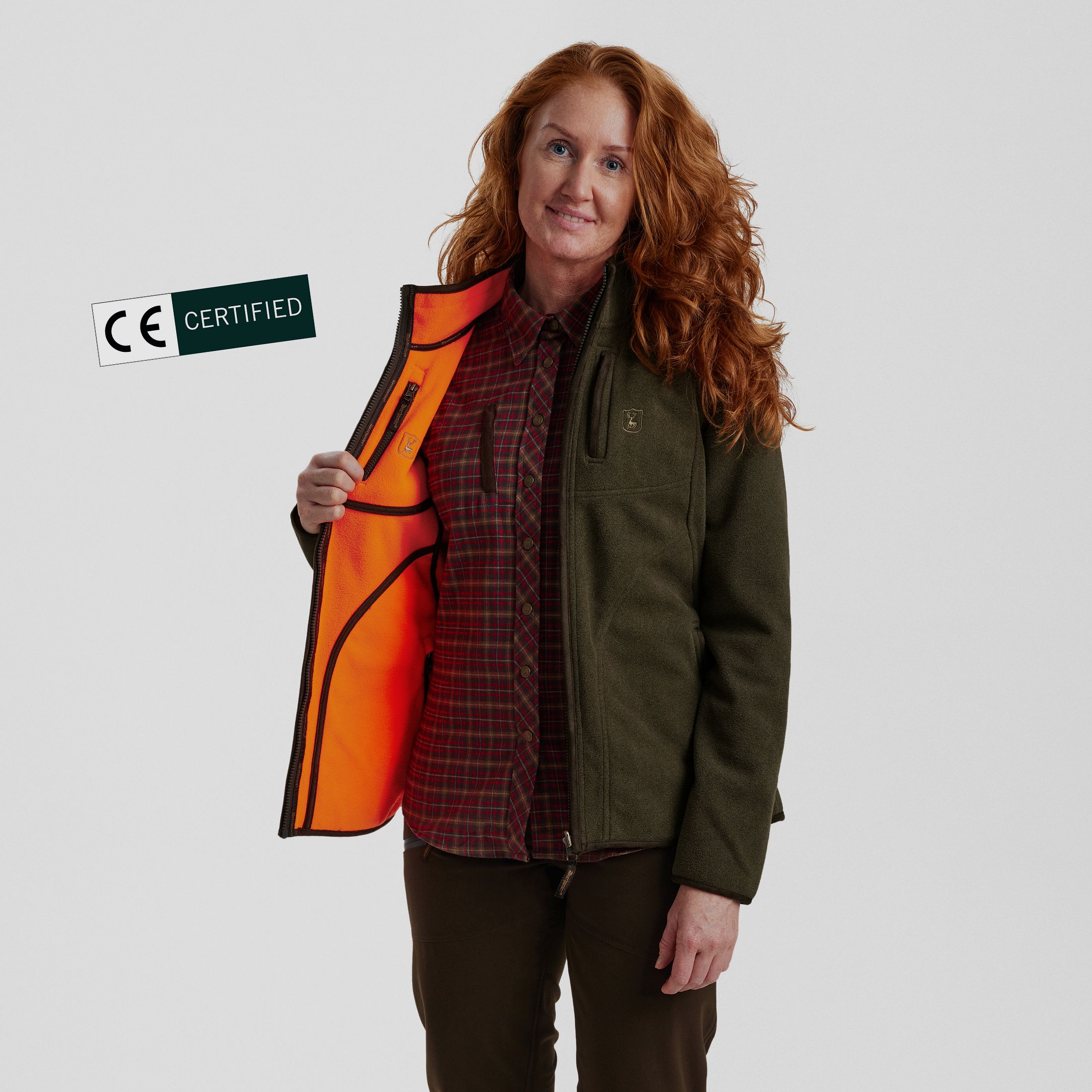 Lady Pam Bonded Fleecejacke - wendbar - Orange – Kleidergröße Damen: 36