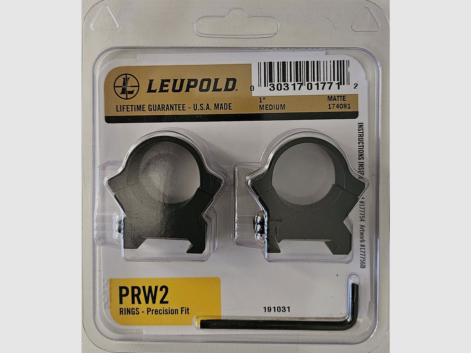 Picatinny Montageringe Leupold PRW2 25,4mm / 1" Medium 174081 - Neuware vom Fachhandel