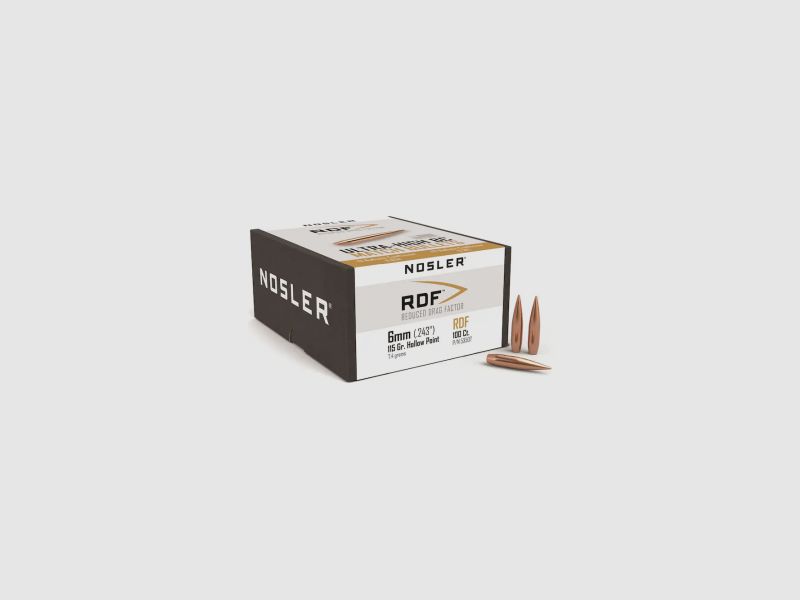 Nosler Geschoss 6mm/.243 RDF 115GR HPBT 100 Stück