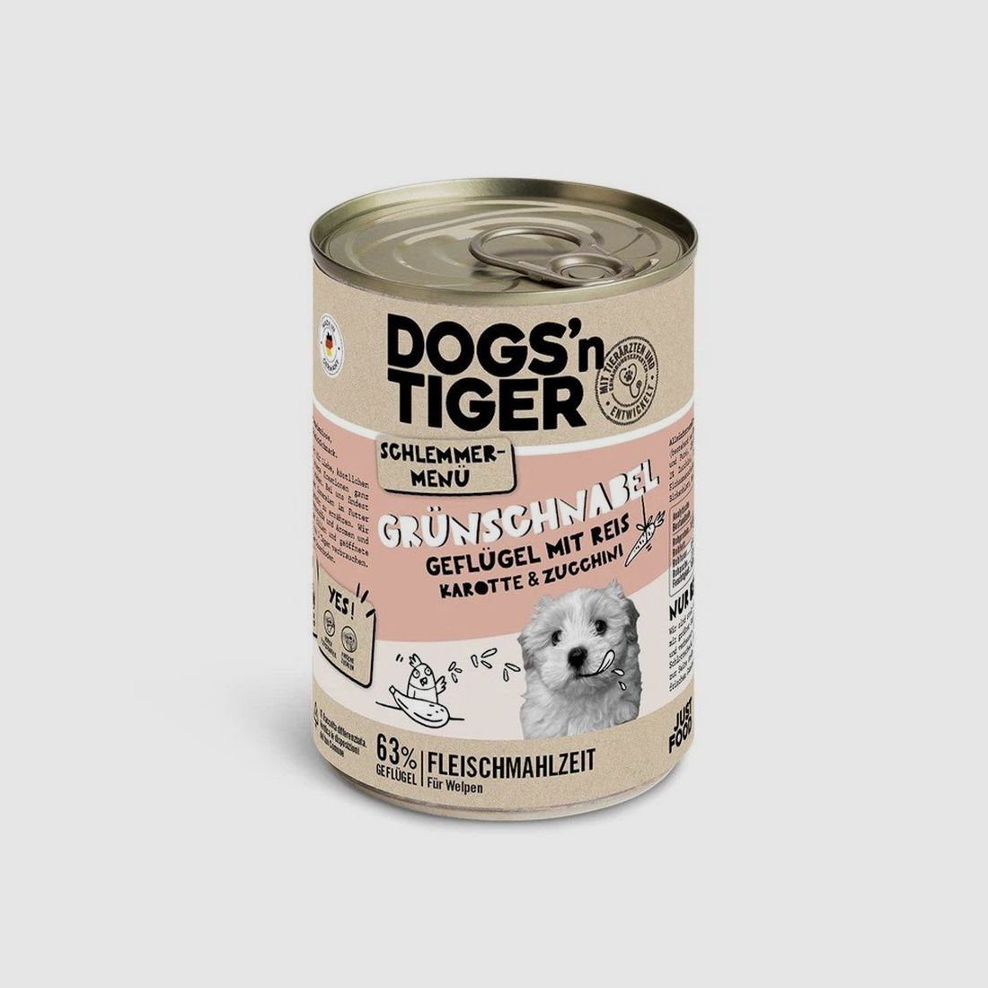 Dogs'n Tiger Welpen Nasfutter Grünschnabel Geflügel & Naturreis 800 g