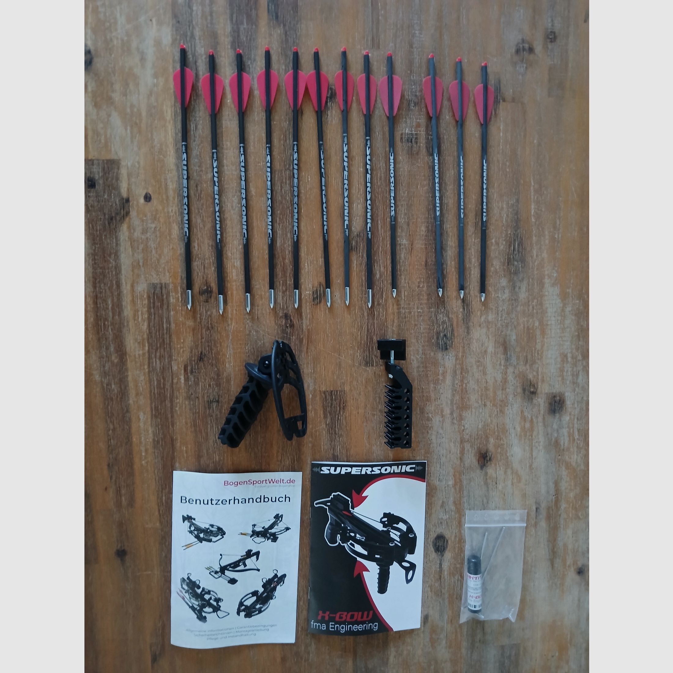 X-BOW FMA Supersonic - 120 lbs / 330 fps - ballesta de pistola incl. Red Dot y tornillos con Steambow scope 4x32