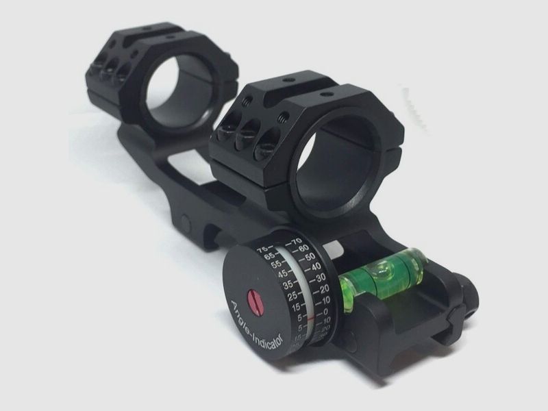 Blockmontage für 25,4 / 30 mm mit integriertem Neigungsmesser und Libelle, Weaver-Picatinny-Schiene