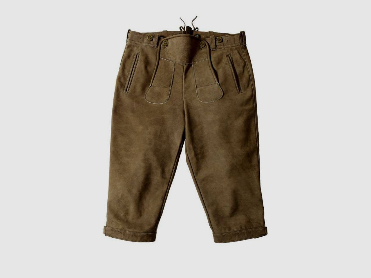 pantalones de cuero, oliva antiguo, imagen 1 de 3