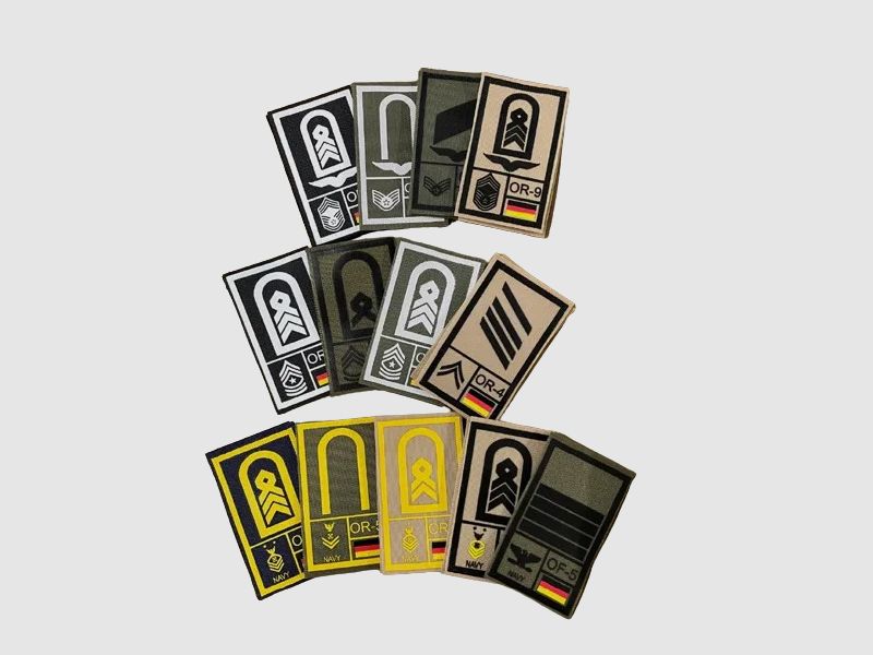 BW Rangabzeichen International bedruckt Marine Klett für KBS SK Gelbgold