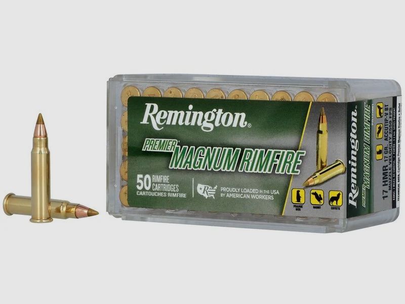Remington Premier Magnum Rimfire .17 HMR 17GR Accutip-V 50 cartridges