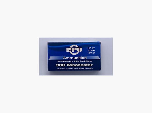 PPU 308 WIN 168 GRS / 10,9 G HP BT 20 STK