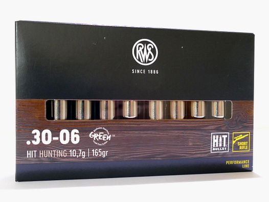 RWS .30-06 HIT Green Short Rifle 10,7 g/165 gr loodvrije geweerpatroon