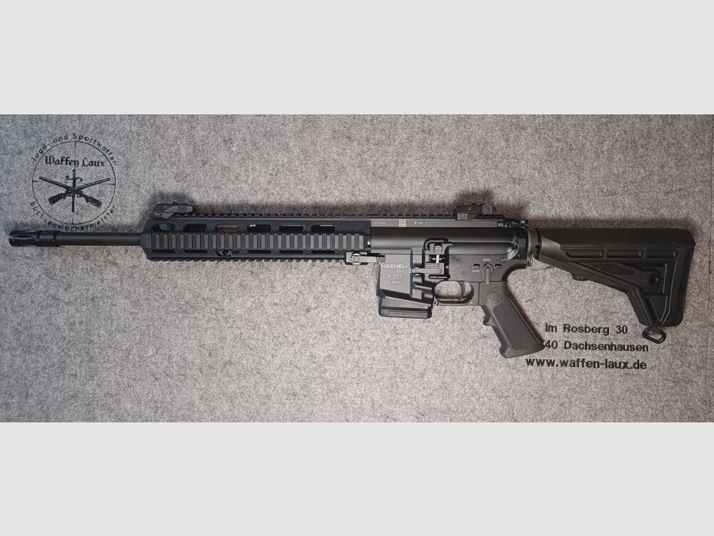 C.G. Haenel CR223 nero con 16,75" con calcio Oberland Arms