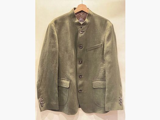Giacca in lino Habsburg Wendelin in verde scuro