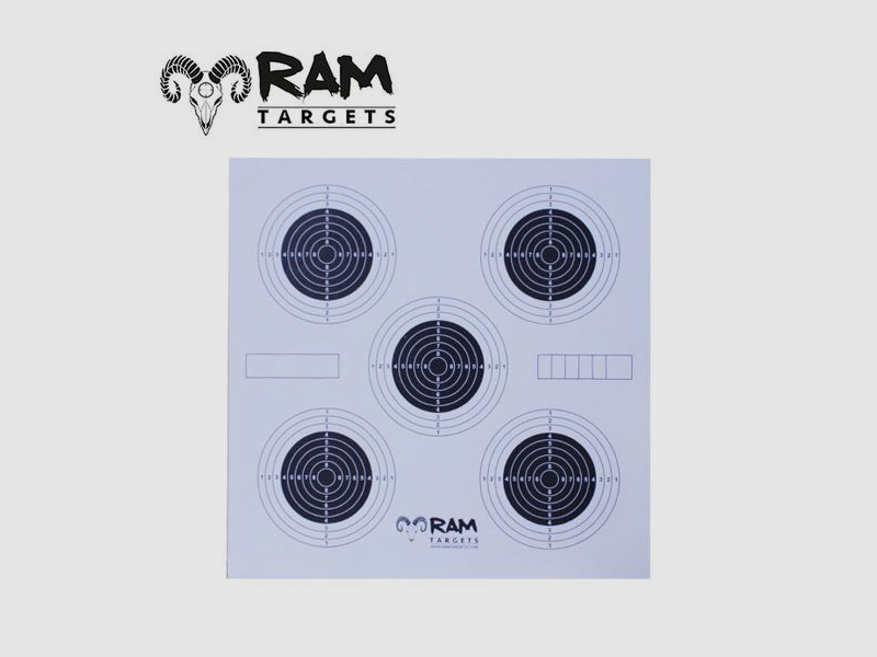 RAM Targets Zielscheiben 17x17 cm 5 Punkte