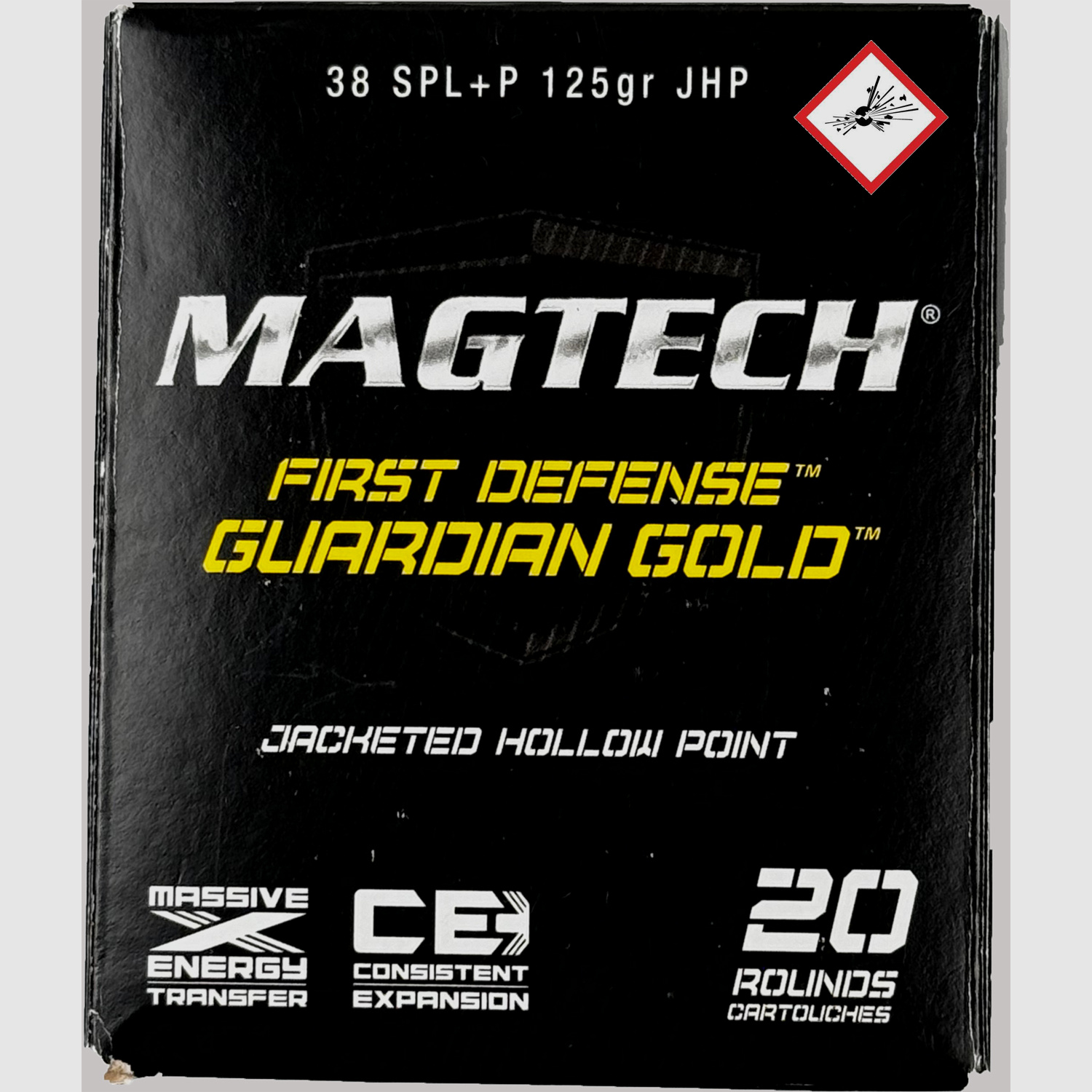 Magtech cartucho de caza Guardian Gold Cal. .38 Special+P 125grs JHP