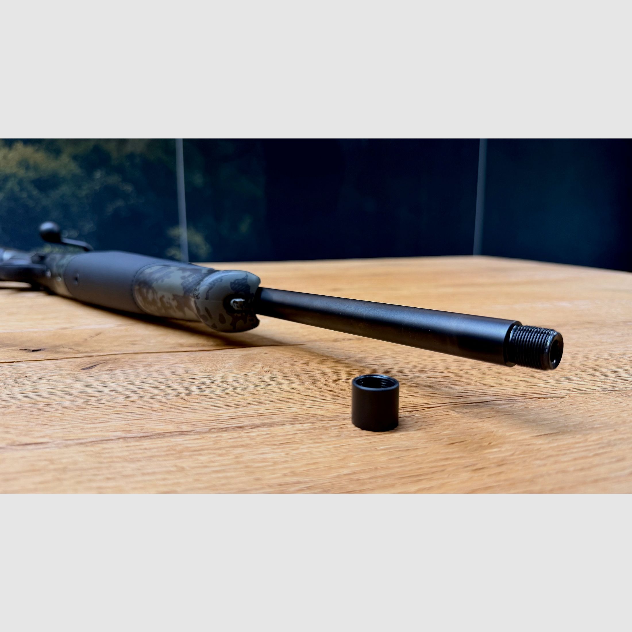 Blaser R8 Ultimate Carbon Huntec Camo arma completa / calibre seleccionable / logo plateado / Semi Weight