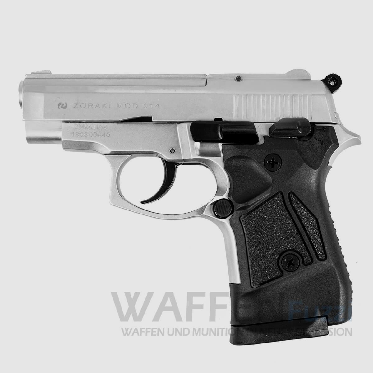 Zoraki 914-P pistola de fogueo cromada mate 9mm P.A.K.