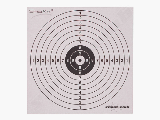 100 Zielscheiben aus Pappe 14x14 cm - Luftgewehr & Luftpistole